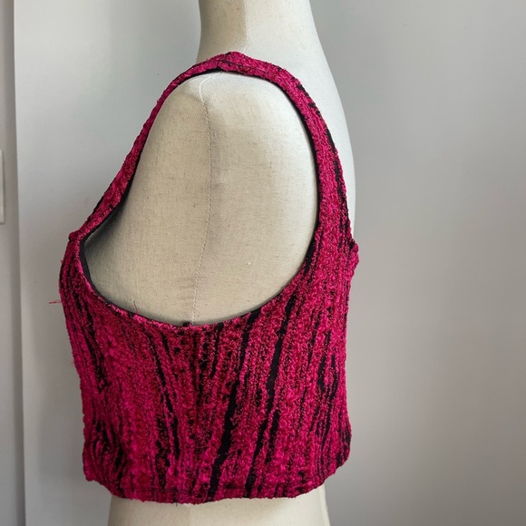ZARA Hot Pink Textured Corset Crop Top - Picture 11 of 11